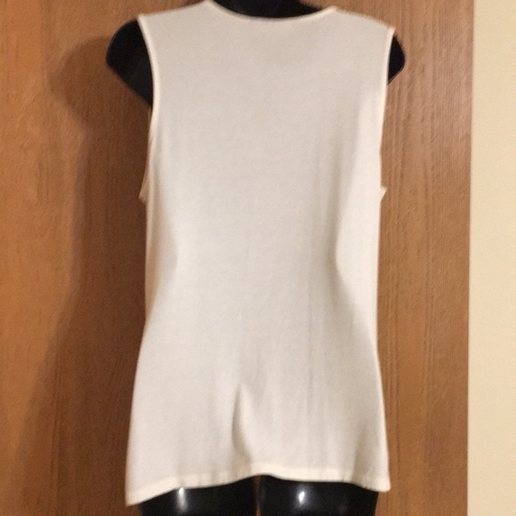 Jennifer Lopez - Cream dressy tank top with gold sequins. Size Large. EUC - Picture 2 of 2